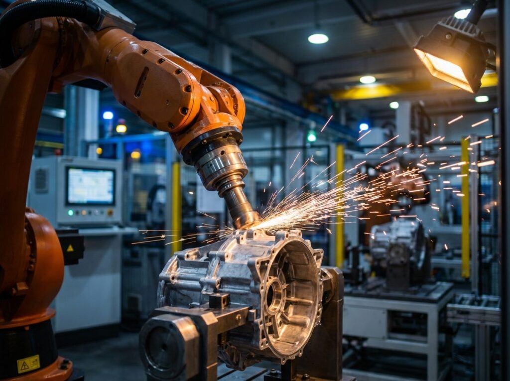 Automated Deflashing & Deburring for Die-Cast Motor Housings