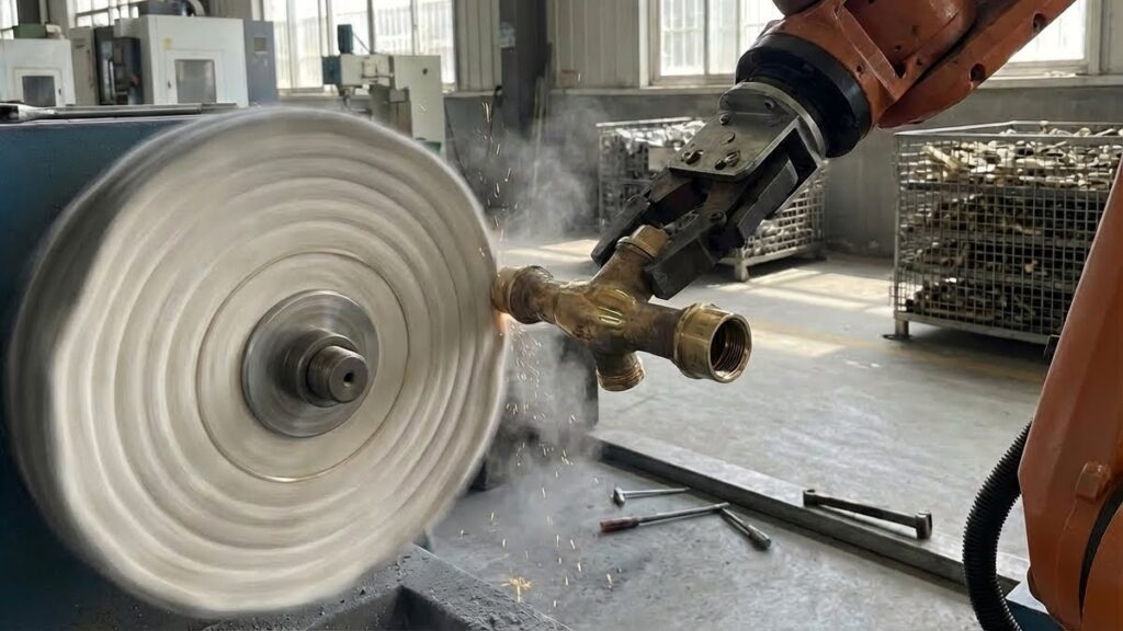 Robotersysteme zum Polieren von Messingarmaturen 6 Brass Faucet Robotic Polishing Solutions