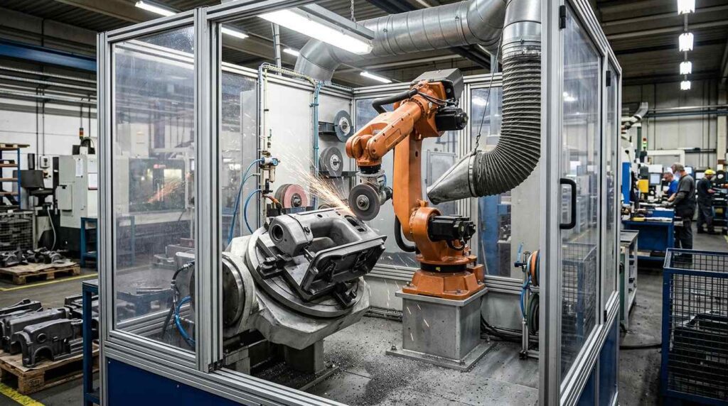 Robotic Grinding Process for Sewing Machine Casings