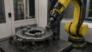 General Metal 10 Brake Backing Plate Robotic Grinding Solution