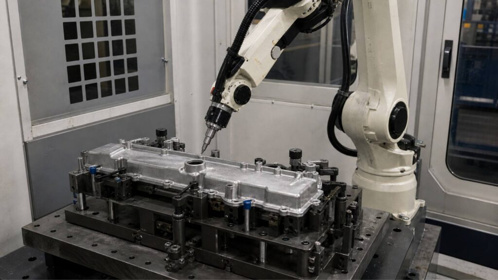 Aluminum Alloy Engine Cylinder Head Cover Robotic Deburring Solution