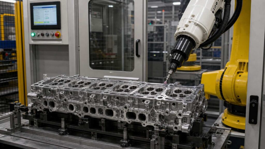 Aluminum Alloy Engine Cylinder Head Robotic Deburring and Grinding Solution