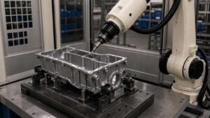 Aluminum Alloy Engine Oil Pan Assembly Robotic Deburring Solution