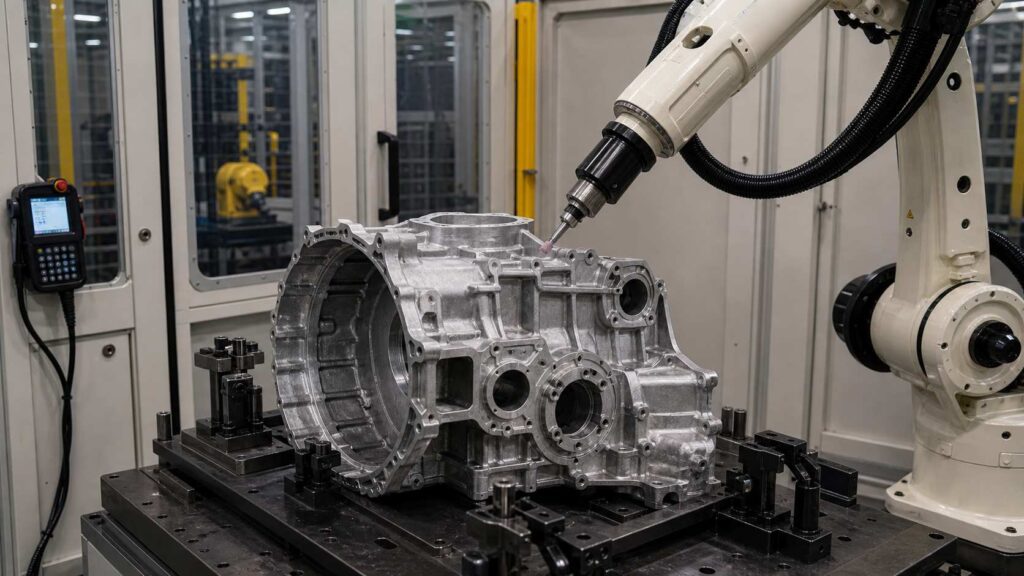 Large Aluminum Alloy Engine Gear Housing Robotic Deburring and Grinding Solution 4 Robotic Deburring and Grinding Process for Large Aluminum Alloy Engine Gear Housing