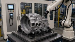 Large Aluminum Alloy Engine Gear Housing Robotic Deburring and Grinding Solution