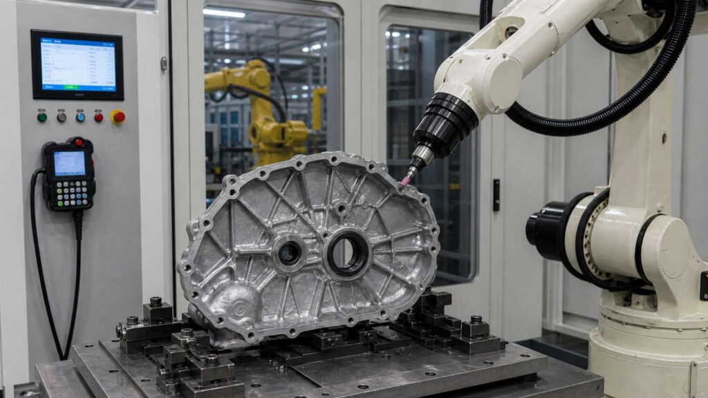 Robotic Deburring Process for Aluminum Alloy CVT Transmission Side Cover