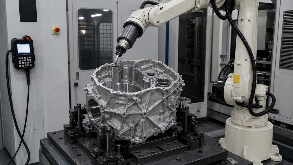 Aluminum Alloy CVT Transmission Main Housing Robotic Deburring and Grinding Solution