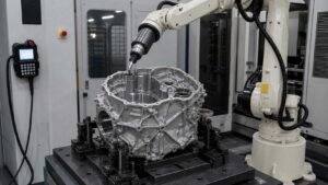 Precision Grinding 12 Aluminum Alloy CVT Transmission Main Housing Robotic Deburring and Grinding Solution