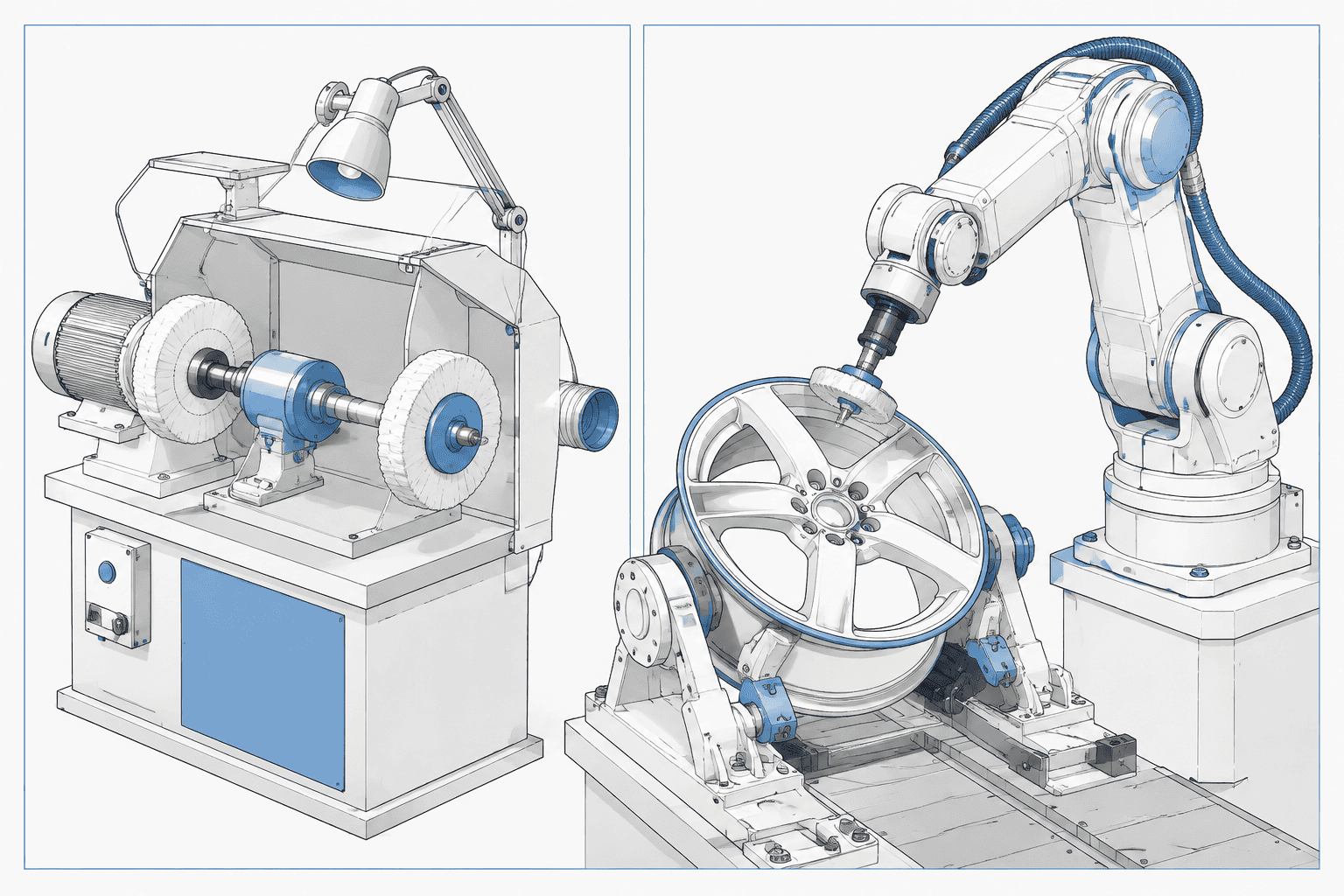 Wheel Polishing Machine: How to Choose the Right Equipment 3 Diagram of wheel polishing machine types