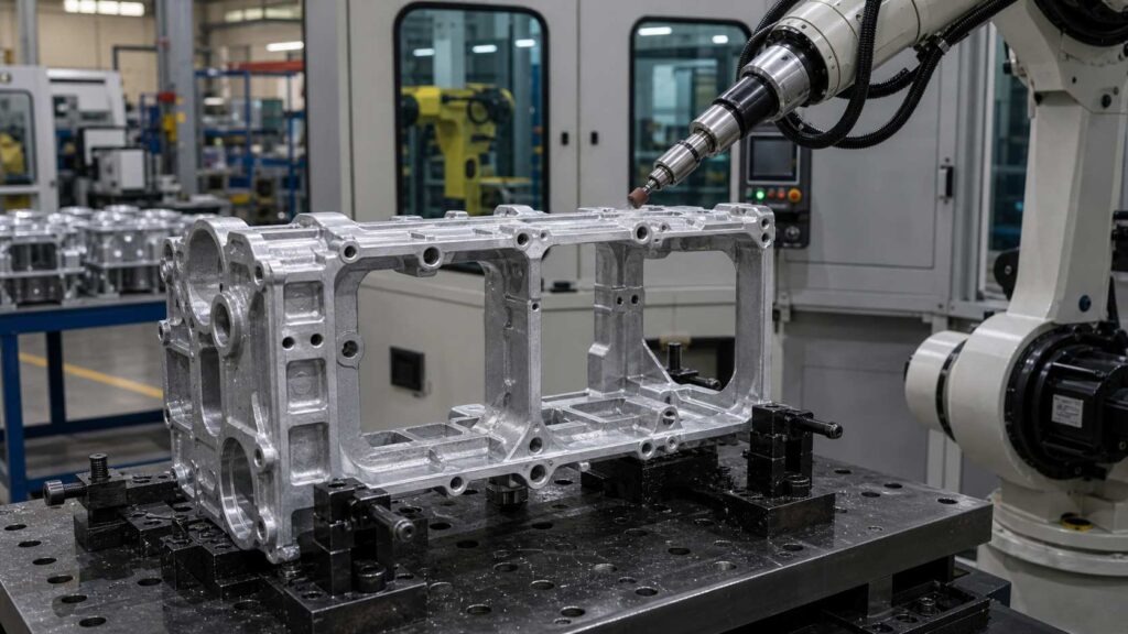 Robotic Deburring and Grinding Process for Aluminum Alloy Cylinder Block Skirt Frame